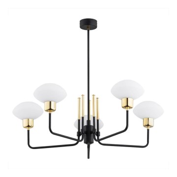 Argon 2128 - Lampa wisząca na pręcie RAVELLO 5xE14/15W/230V czarny/złoty