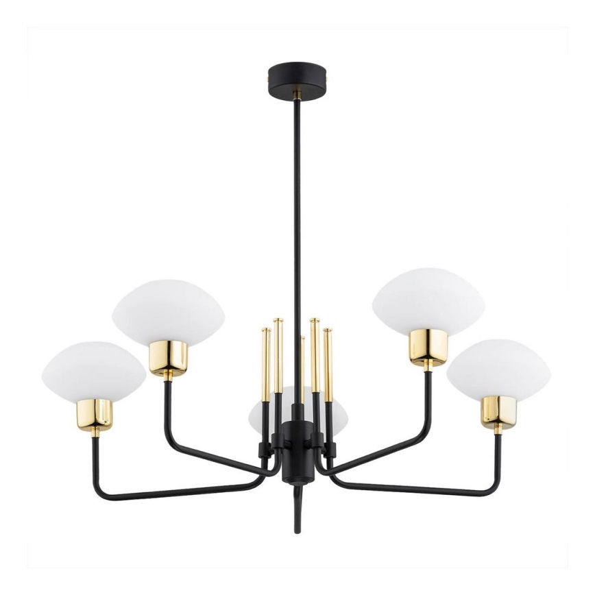 Argon 2128 - Lampa wisząca na pręcie RAVELLO 5xE14/15W/230V czarny/złoty