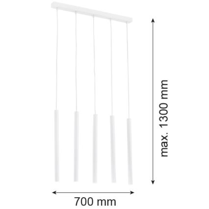 Argon 2136 - Lampa wisząca na linkach ETNA 5xG9/6W/230V biała