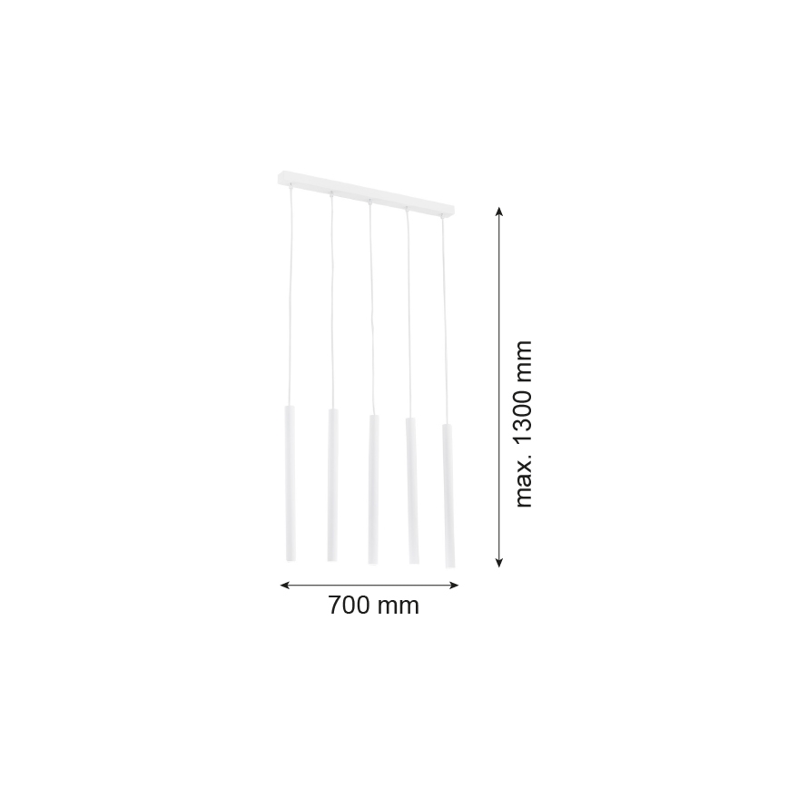 Argon 2136 - Lampa wisząca na linkach ETNA 5xG9/6W/230V biała