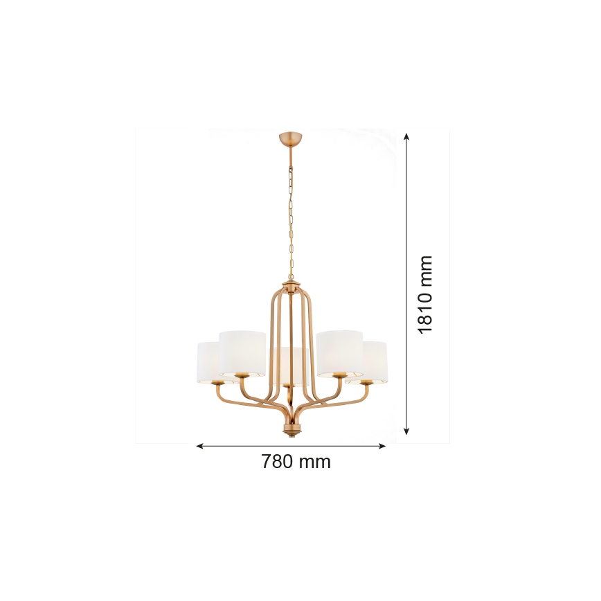 Argon 2172 - Żyrandol na łańcuchu MARANELLO 5xE27/15W/230V