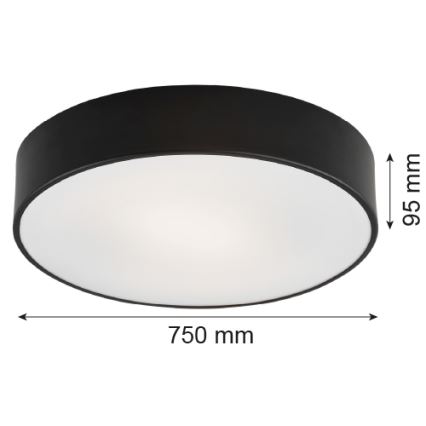 Argon 2536 - Plafon DARLING 6xE27/15W/230V śr. 75 cm czarny