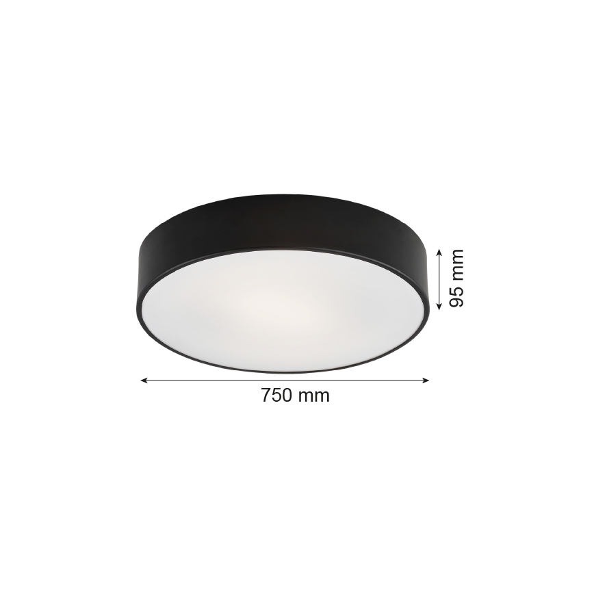 Argon 2536 - Plafon DARLING 6xE27/15W/230V śr. 75 cm czarny