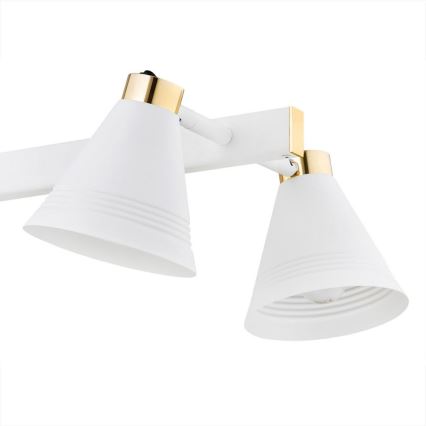 Argon 2551 - Żyrandol na drążku AVALONE 6xE27/15W/230V biały/złoty