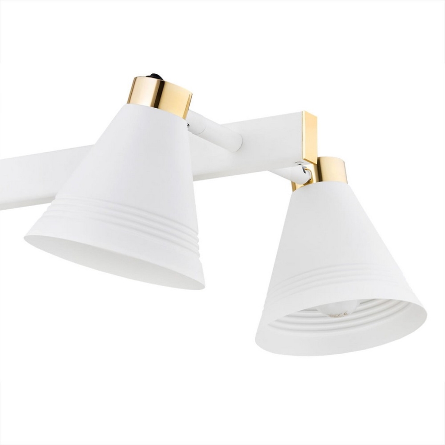 Argon 2551 - Żyrandol na drążku AVALONE 6xE27/15W/230V biały/złoty
