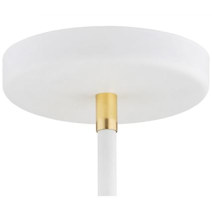 Argon 2551 - Żyrandol na drążku AVALONE 6xE27/15W/230V biały/złoty