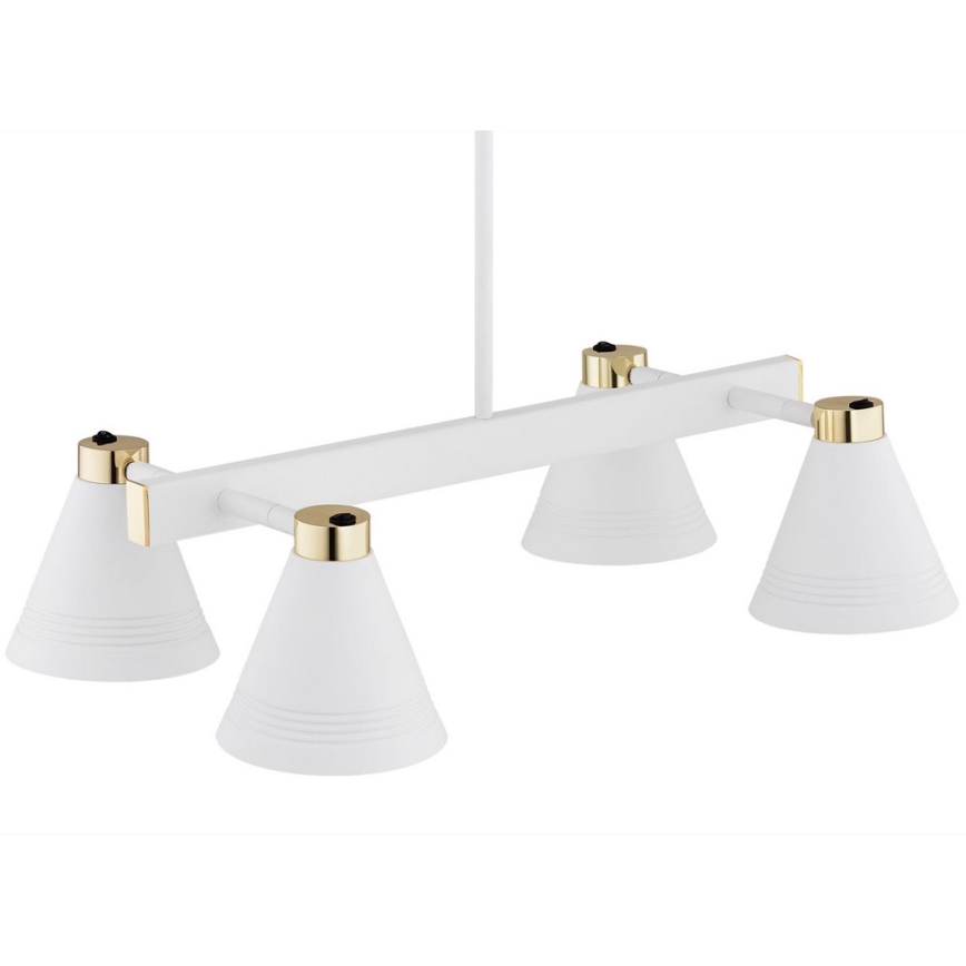 Argon 2551 - Żyrandol na drążku AVALONE 6xE27/15W/230V biały/złoty
