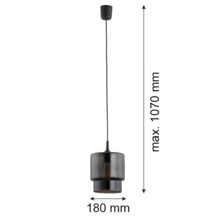 Argon 3270 - Żyrandol na lince NEWA 1xE27/15W/230V czarny