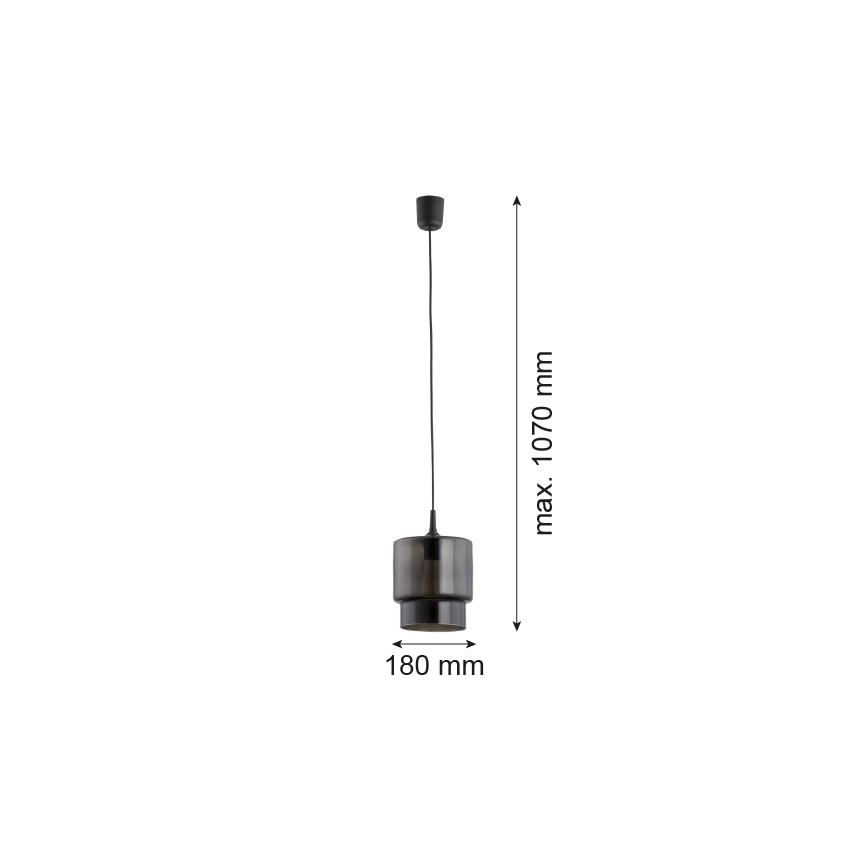 Argon 3270 - Żyrandol na lince NEWA 1xE27/15W/230V czarny