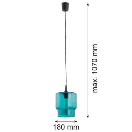 Argon 3271 - Żyrandol na lince NEWA 1xE27/15W/230V turkusowy