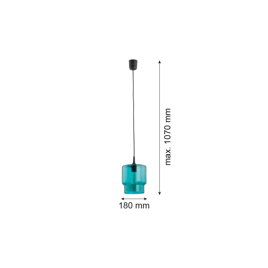 Argon 3271 - Żyrandol na lince NEWA 1xE27/15W/230V turkusowy