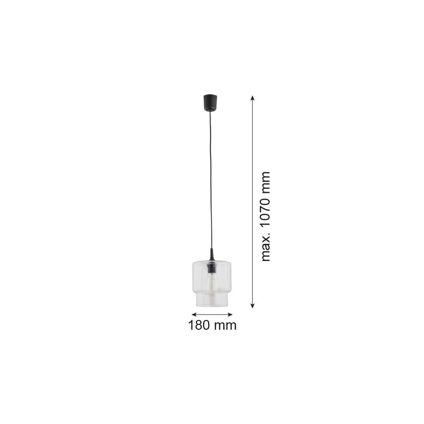 Argon 3275 - Żyrandol na lince NEWA 1xE27/15W/230V przezroczysty