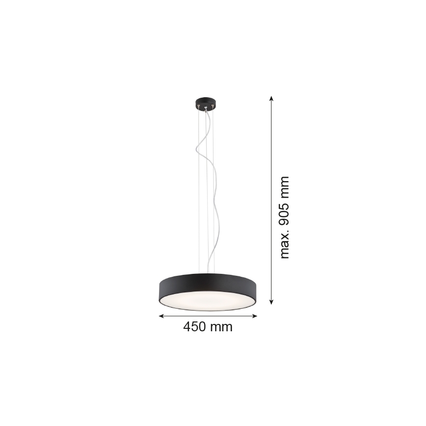 Argon 3352 - Żyrandol DARLING LED/35W/230V śr. 45 cm czarny