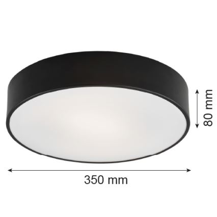 Argon 3570  - LED Plafon DARLING LED/25W/230V śr. 35 cm czarny