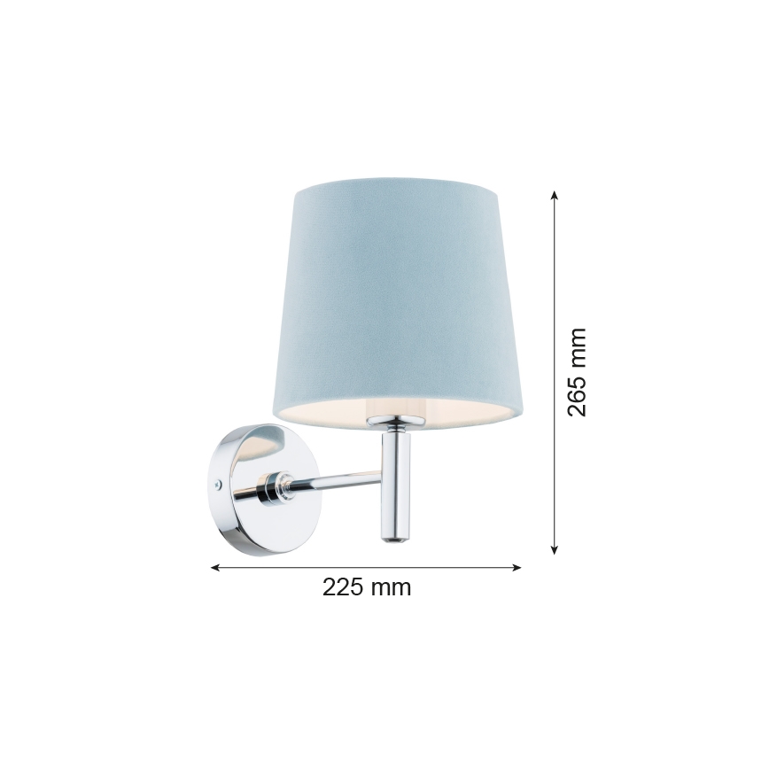 Argon 3910 - Kinkiet BOLZANO 1xE27/15W/230V niebieski/chrom błyszczący