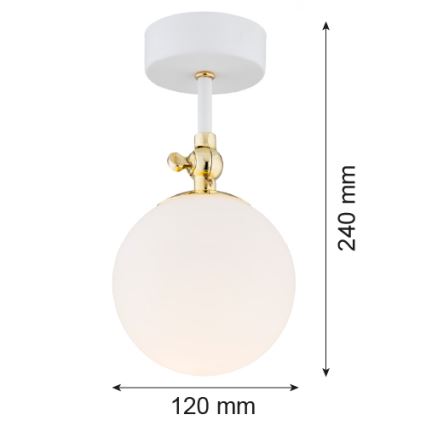 Argon 4002 - Żyrandol łazienkowy natynkowy LATINA 1xE14/7W/230V IP44 białe/złoty