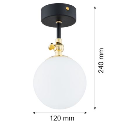 Argon 4003 - Żyrandol łazienkowy natynkowy LATINA 1xE14/7W/230V IP44 czarny/mosiądz