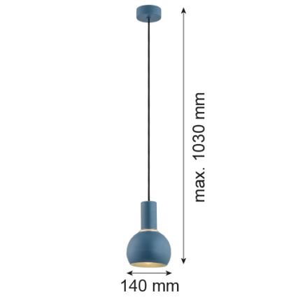 Argon 4216 - Żyrandol na lince SINES 1xE27/15W/230V śr. 14 cm niebieski