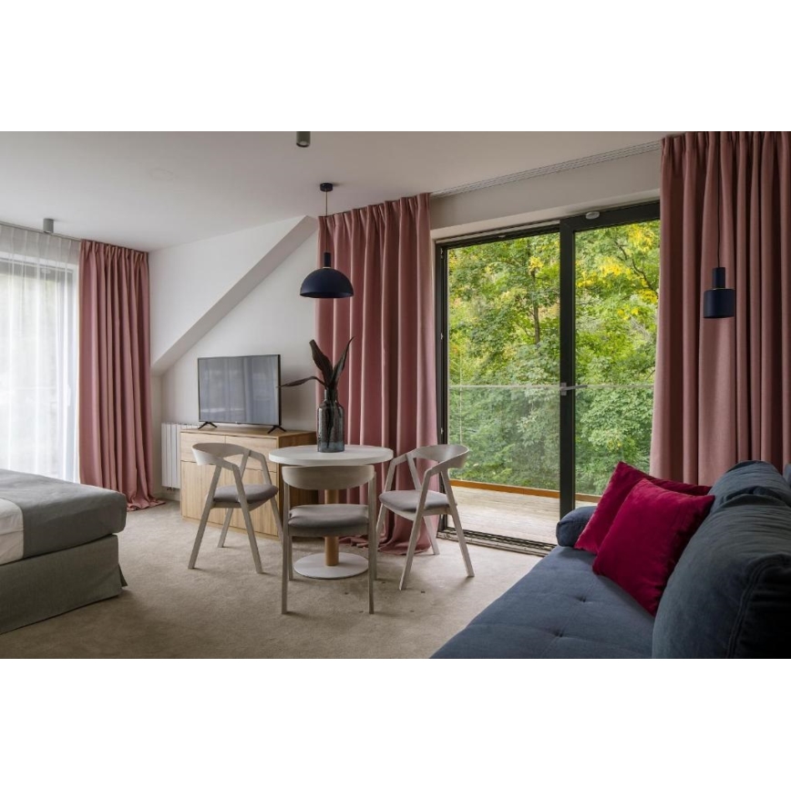 Argon 4222 - Lampa wisząca na linkę SINES 1xE27/15W/230V śr. 28 cm czarna