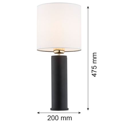 Argon 4233 - Lampa stołowa ALMADA 1xE27/15W/230V czarny/biały