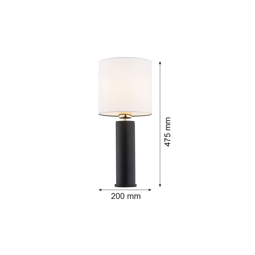 Argon 4233 - Lampa stołowa ALMADA 1xE27/15W/230V czarny/biały