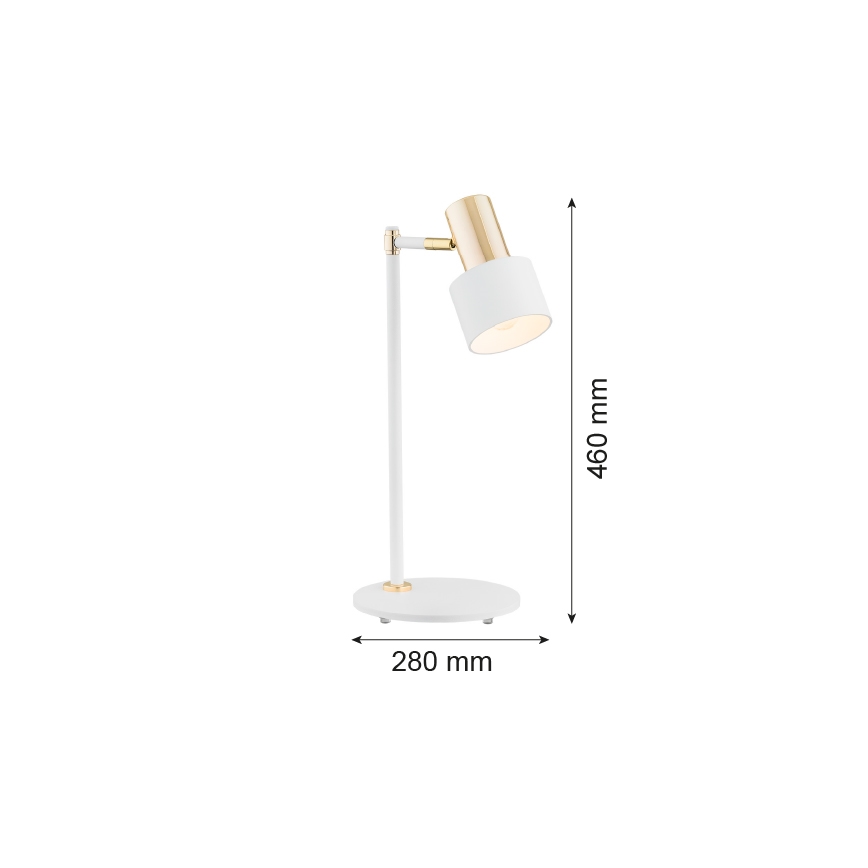 Argon 4256 - Lampa stołowa DORIA 1xE27/15W/230V biel/mosiądz