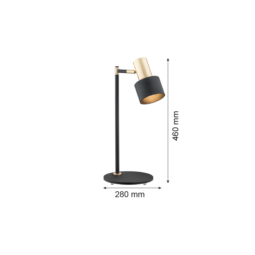Argon 4257 - Lampa stołowa DORIA 1xE27/15W/230V czarny/mosiądz