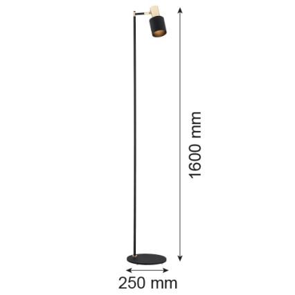 Argon 4259 - Lampa podłogowa DORIA 1xE27/15W/230V czarny/mosiądz