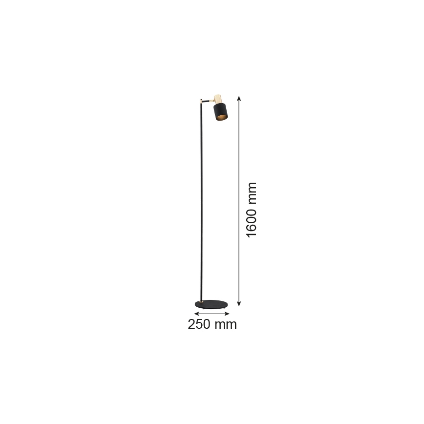 Argon 4259 - Lampa podłogowa DORIA 1xE27/15W/230V czarny/mosiądz