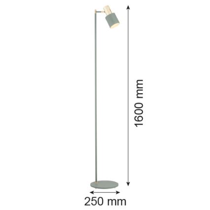 Argon 4271 - Lampa podłogowa DORIA 1xE27/15W/230V zielony/mosiądz