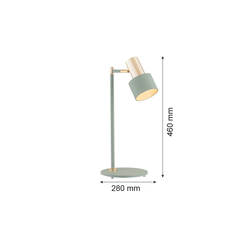Argon 4276 - Lampa stołowa DORIA 1xE27/15W/230V zieleń/mosiądz