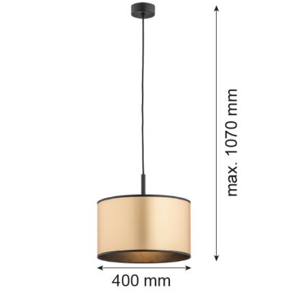 Argon 4291 - Żyrandol na lince KARIN 1xE27/15W/230V mosiądz/czarny