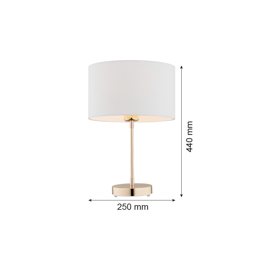 Argon 4301 - Lampa stołowa KARIN 1xE27/15W/230V biała/mosiądz
