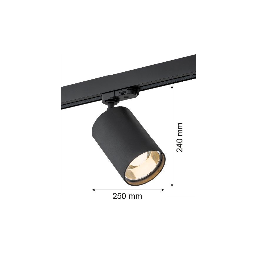 Argon 4306 - Oświetlenie punktowe do systemu szynowego BERGEN 1xE27/15W/230V czarne