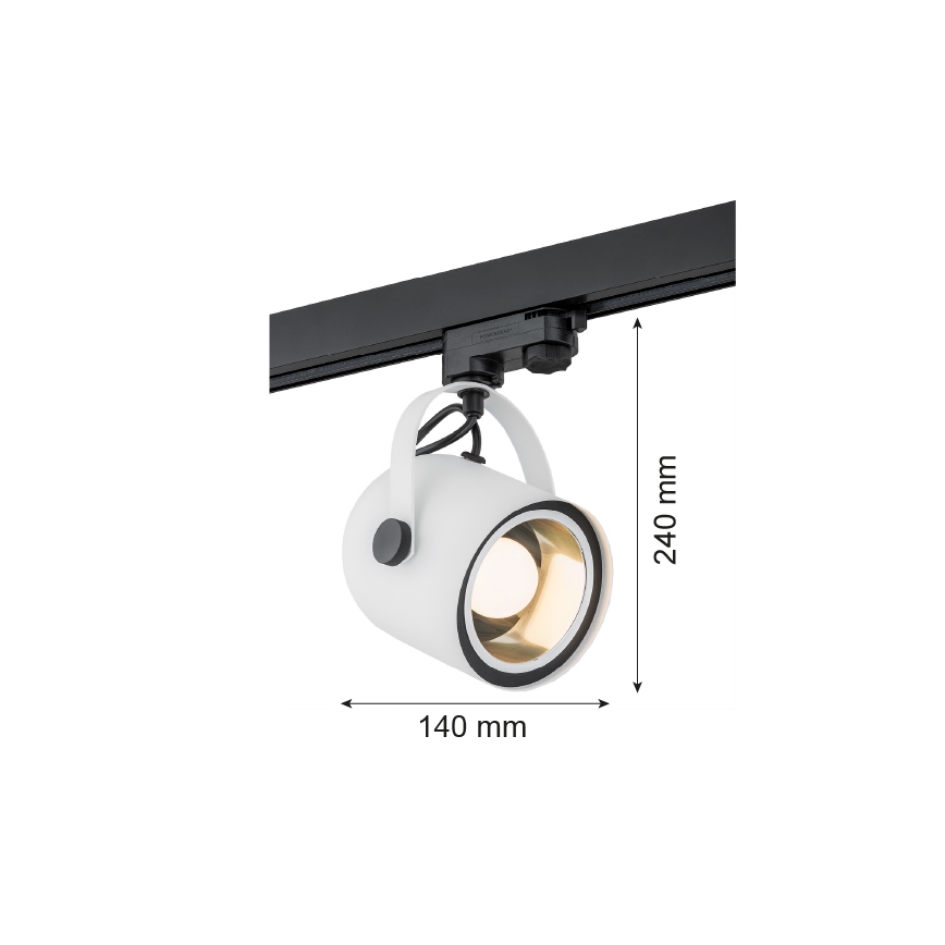 Argon 4309 - Oświetlenie punktowe do systemu szynowego NET 1xE27/15W/230V białe