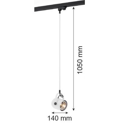 Argon 4312 - Żyrandol do systemu szynowego NET 1xE27/15W/230V biały