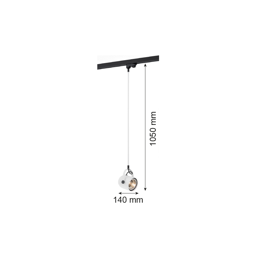 Argon 4312 - Żyrandol do systemu szynowego NET 1xE27/15W/230V biały
