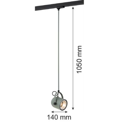 Argon 4313 - Żyrandol do systemu szynowego NET 1xE27/15W/230V zielony