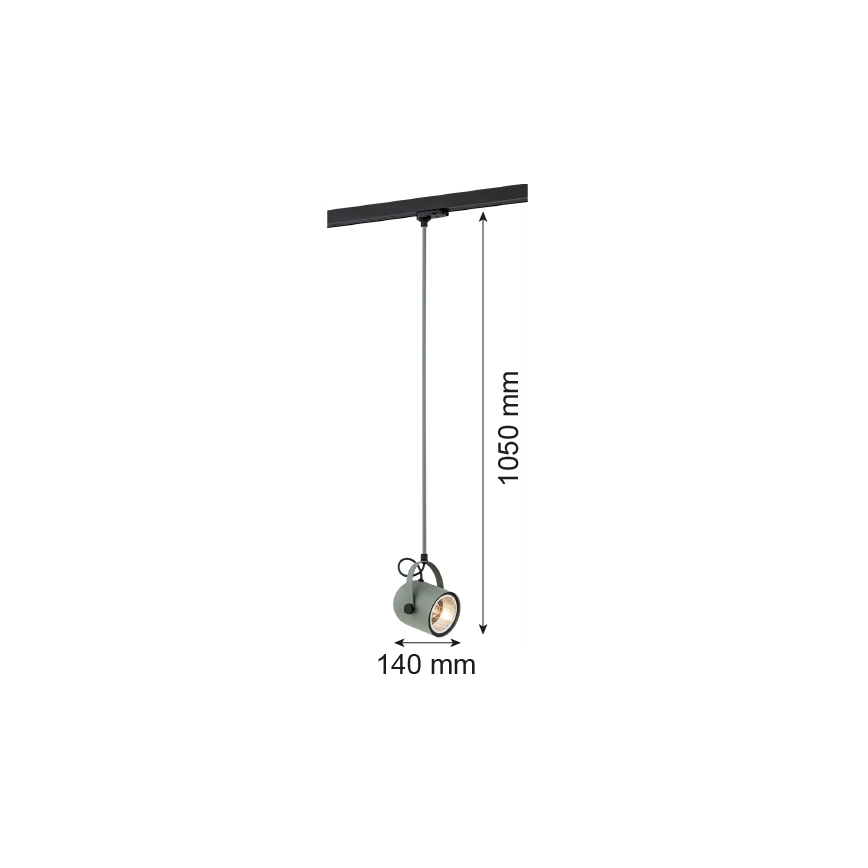 Argon 4313 - Żyrandol do systemu szynowego NET 1xE27/15W/230V zielony