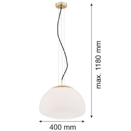 Argon 4317 - Lampa wisząca na linkę TRINI 1xE27/15W/230V śr. 40 cm złota