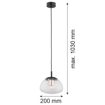 Argon 4331 - Żyrandol na lince TRINI 1xE27/15W/230V czarny