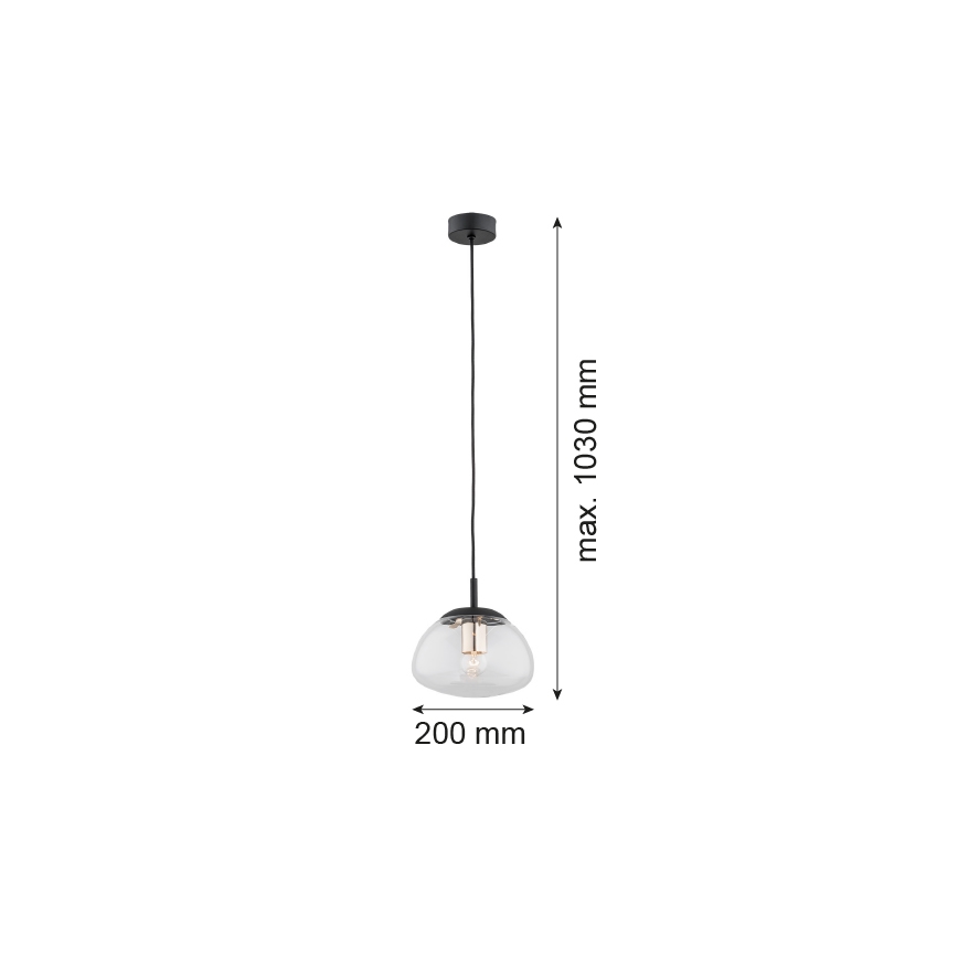 Argon 4331 - Żyrandol na lince TRINI 1xE27/15W/230V czarny