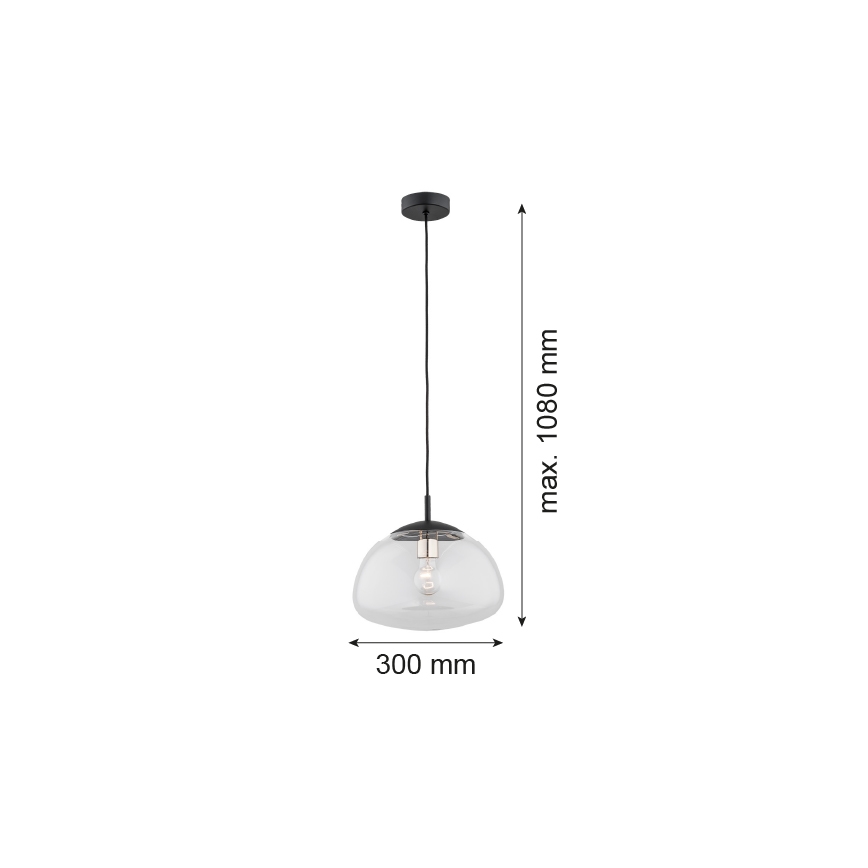 Argon 4332 - Żyrandol na lince TRINI 1xE27/15W/230V śr. 30 cm czarny