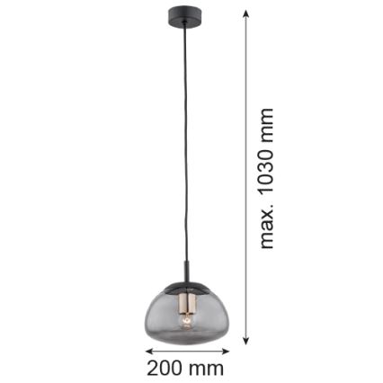 Argon 4333 - Żyrandol na lince TRINI 1xE27/15W/230V czarny