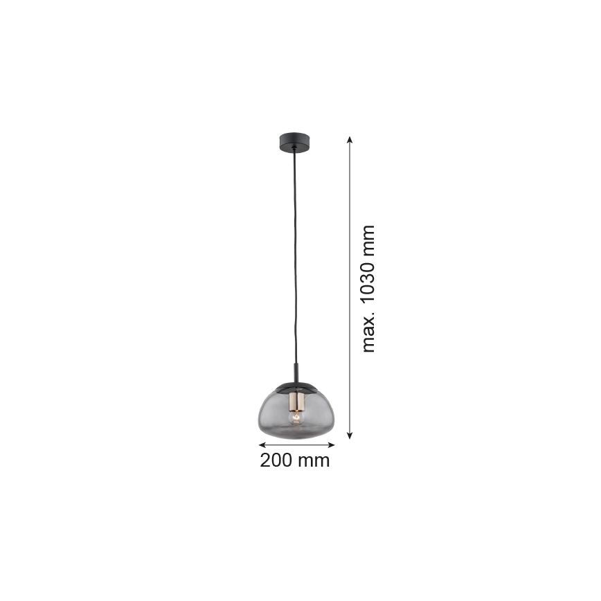 Argon 4333 - Żyrandol na lince TRINI 1xE27/15W/230V czarny