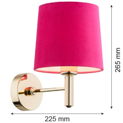 Argon 4349 - Kinkiet PONTE 1xE27/15W/230V różowy/mosiądz