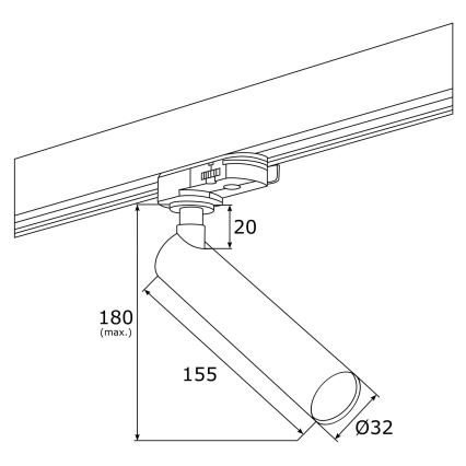 Argon 4355 - LED Oświetlenie punktowe do systemu szynowego ELBRUS LED/4,5W/230V czarne