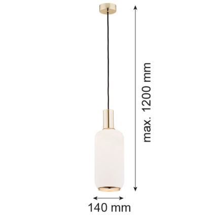 Argon 4356 - Żyrandol na lince SAGUNTO 1xE27/15W/230V śr. 14 cm mosiądz