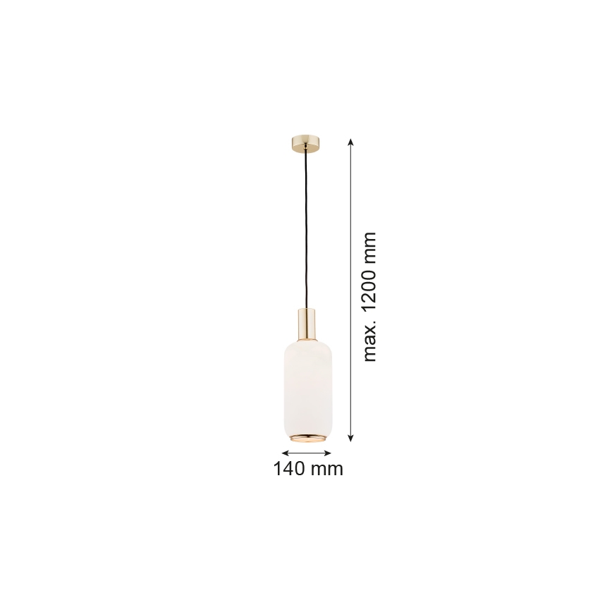 Argon 4356 - Żyrandol na lince SAGUNTO 1xE27/15W/230V śr. 14 cm mosiądz