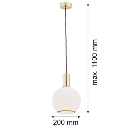 Argon 4357 - Żyrandol na lince SAGUNTO 1xE27/15W/230V śr. 20 cm mosiądz